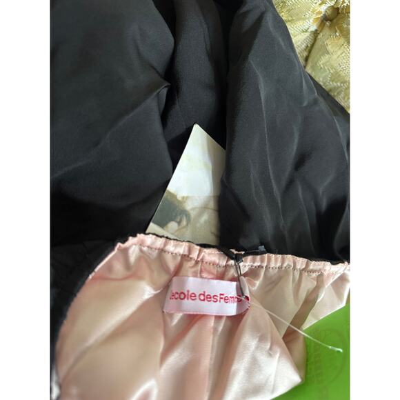 L'ecole des Femmes Silk Black St.Tropez Dress Size Medium (6) - Picture 7 of 7